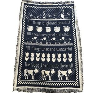 Simply Country Wholesale Vintage 100% cotton vintage throw/blanket. Blue 66x43